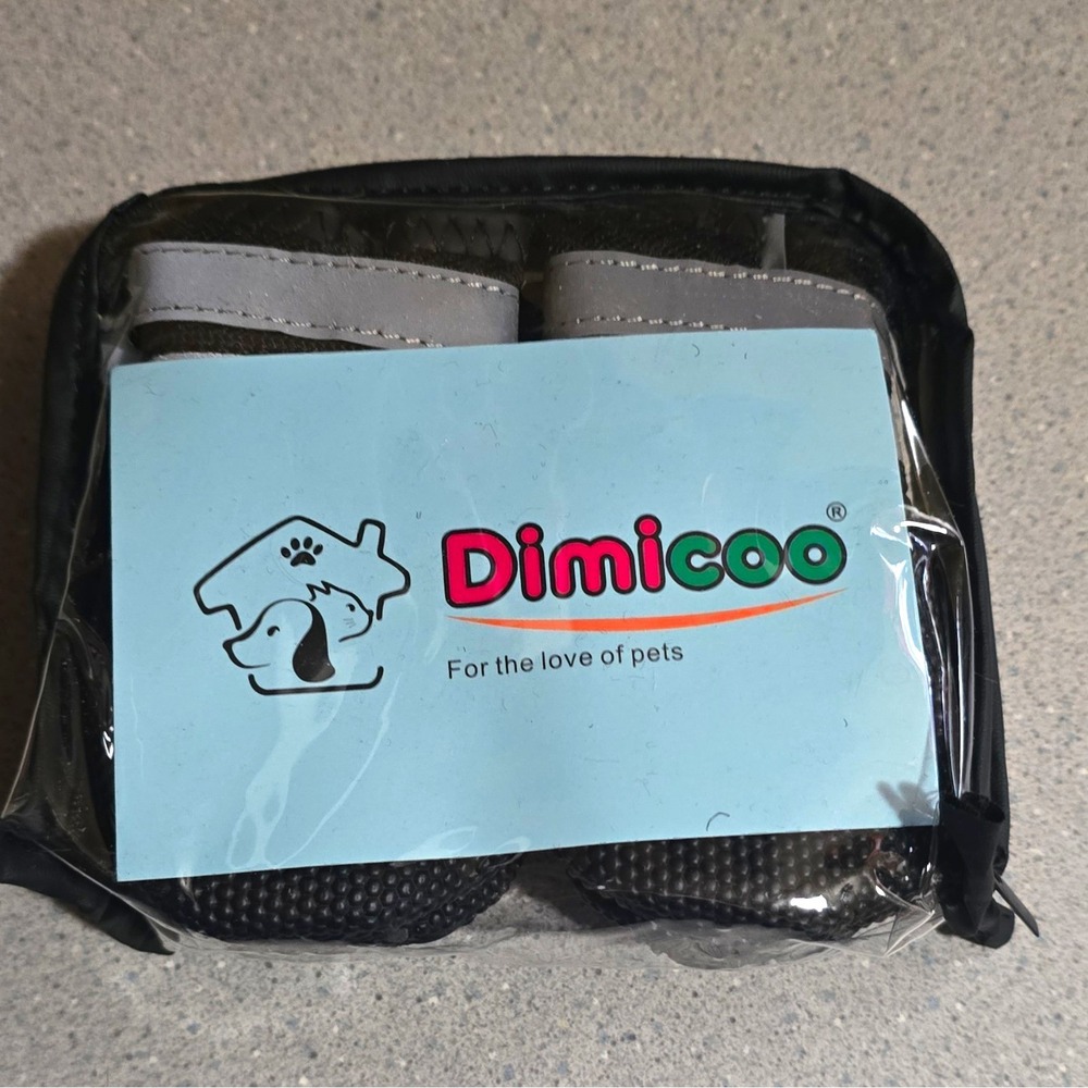 Dimicoo Breathable Mesh Dog Boots/Shoes Size S Black/Gray 4-Pack UD18